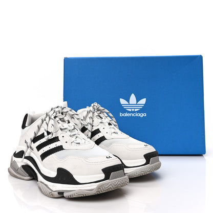 Balenciaga X ADIDAS Fabric Mesh Mens Triple S Sneakers 44 White Black Light Grey Grey 8 of 8