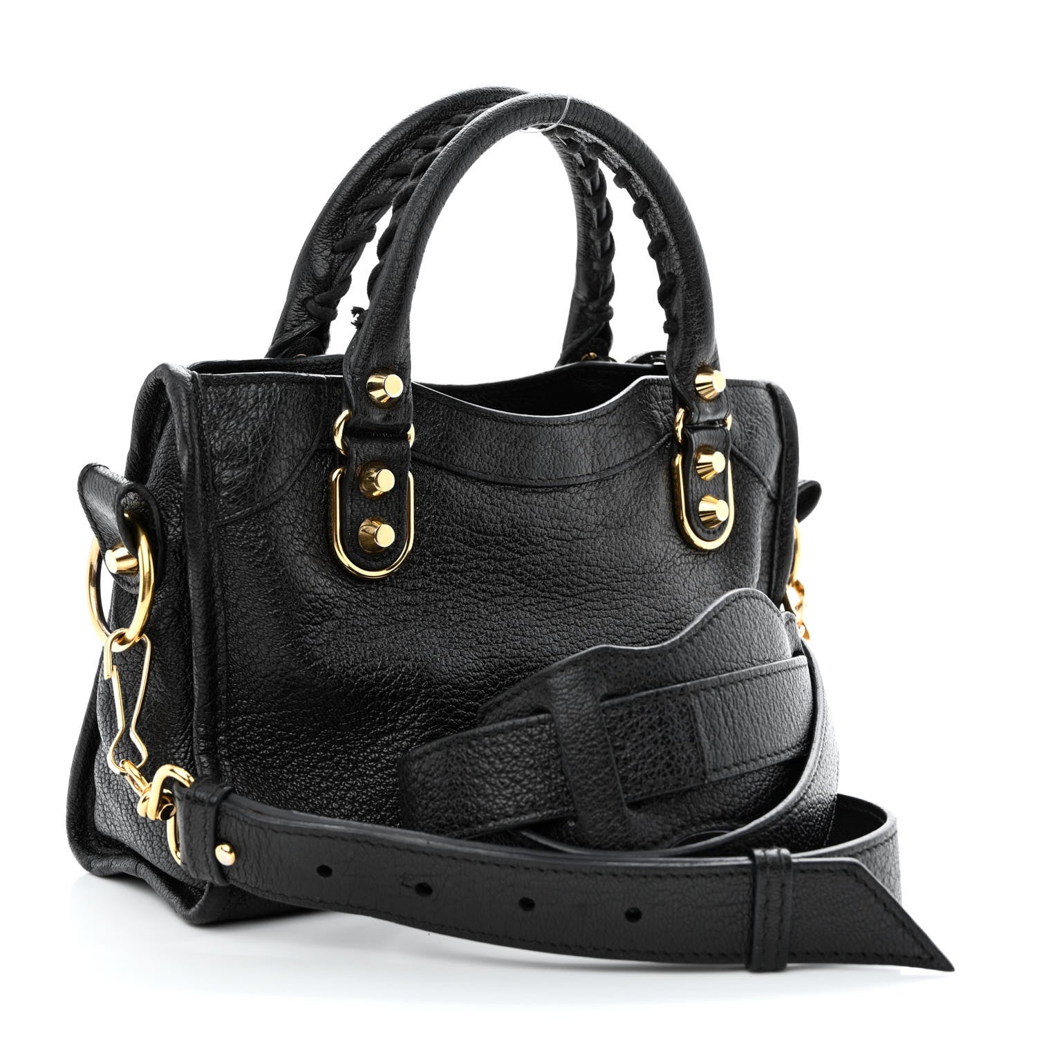 Balenciaga Chevre Gold Metallic Edge Hardware Mini City Black 3 of 19