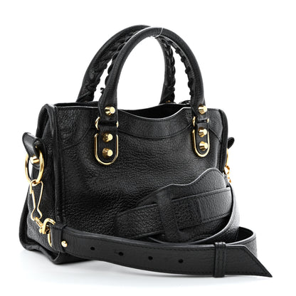 Balenciaga Chevre Gold Metallic Edge Hardware Mini City Black 3 of 19