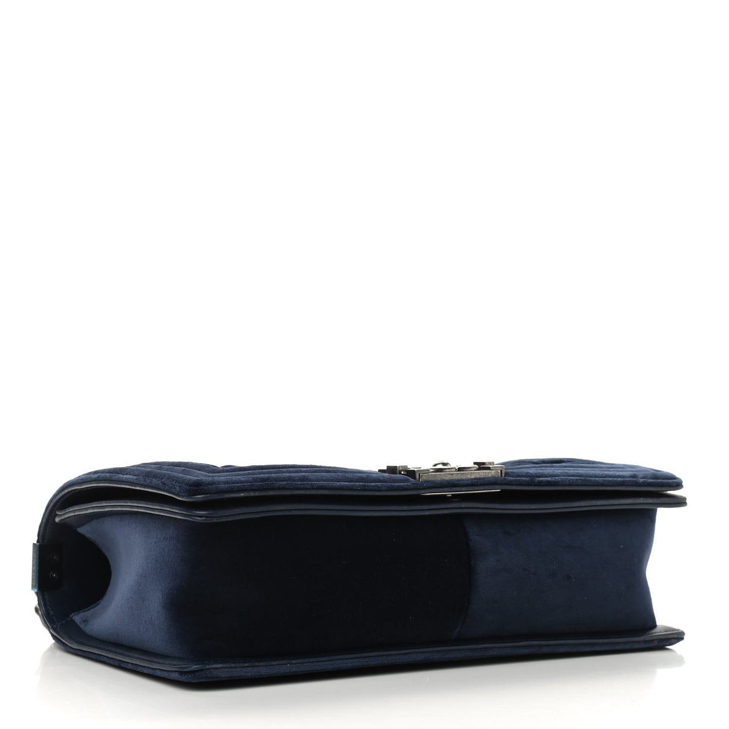 Velvet Tweed Quilted New Medium Boy Flap Dark Navy Blue