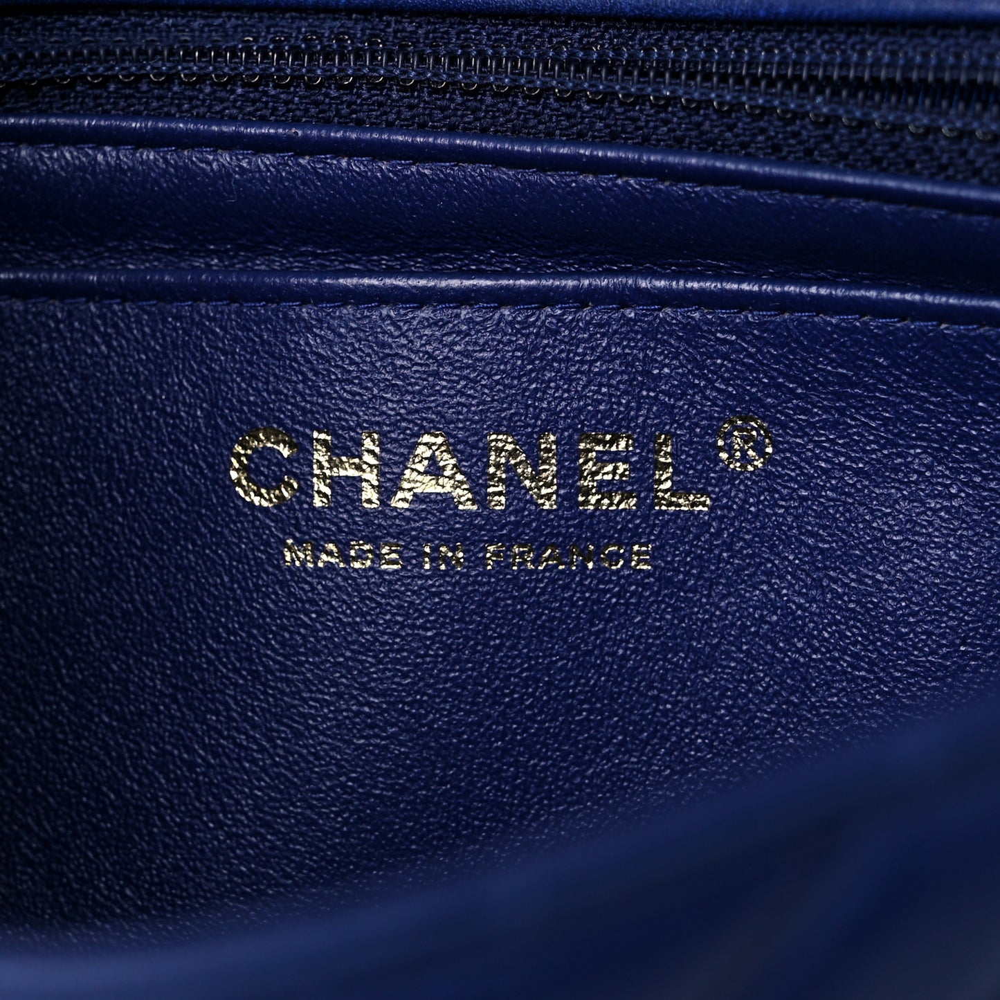 Lambskin Chevron Quilted Mini Rectangular Flap Blue