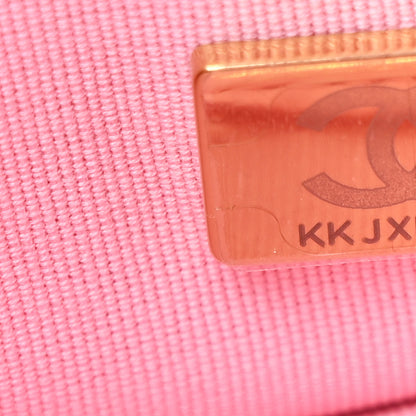 Chanel Raffia Chain Venice Beach Flap Bag Beige Pink 8 of 13