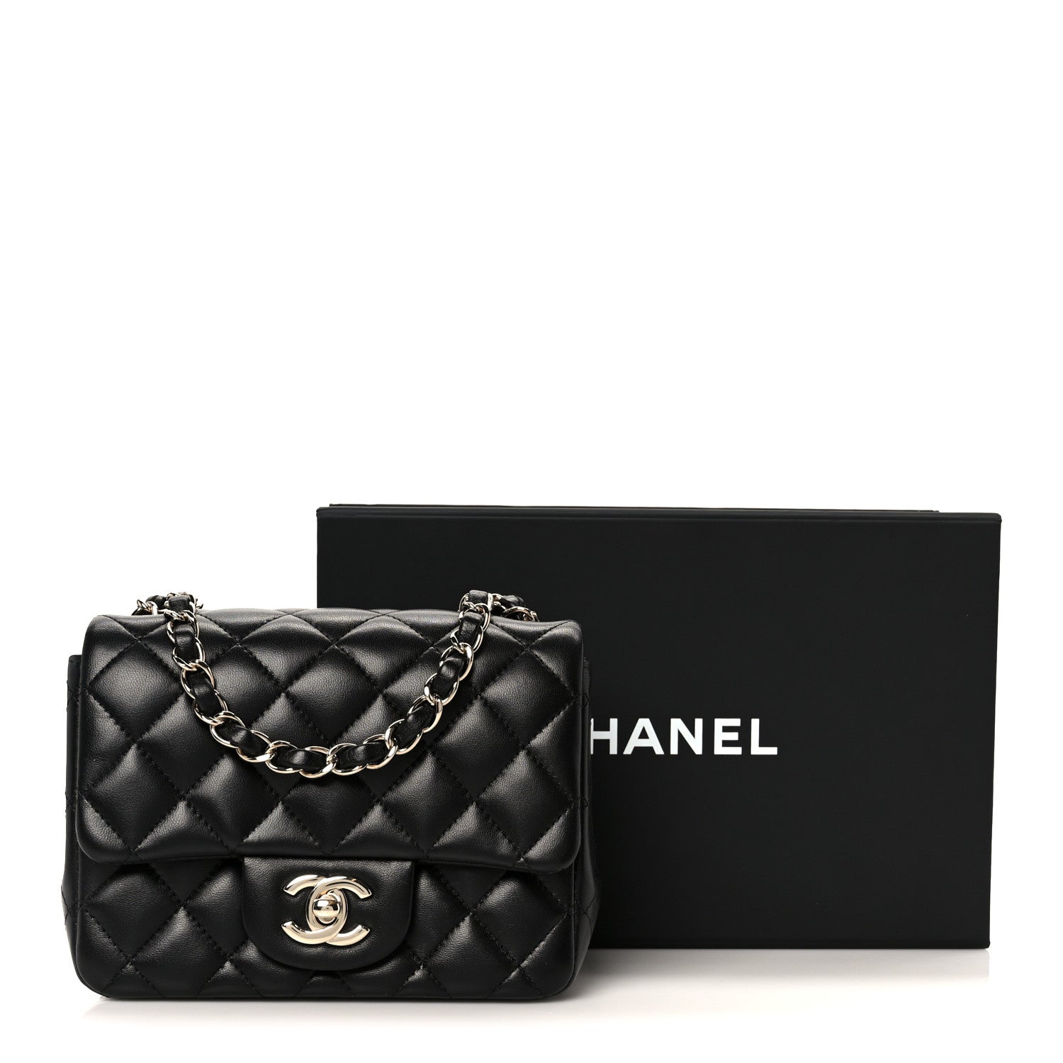 Chanel Lambskin Quilted Mini Square Flap Black 1826018 – FASHIONPHILE