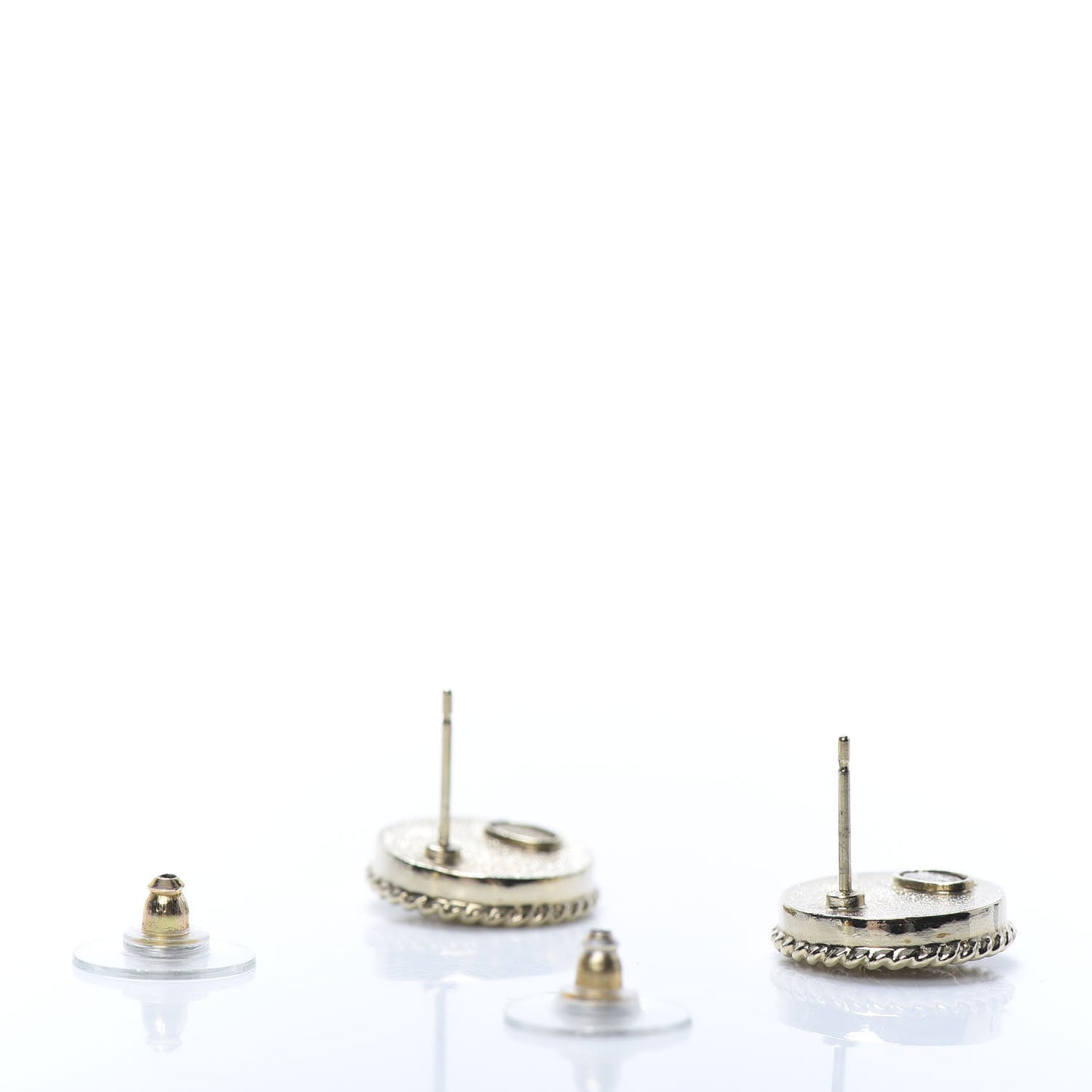 Twisted CC Round Earrings Gold Silver
