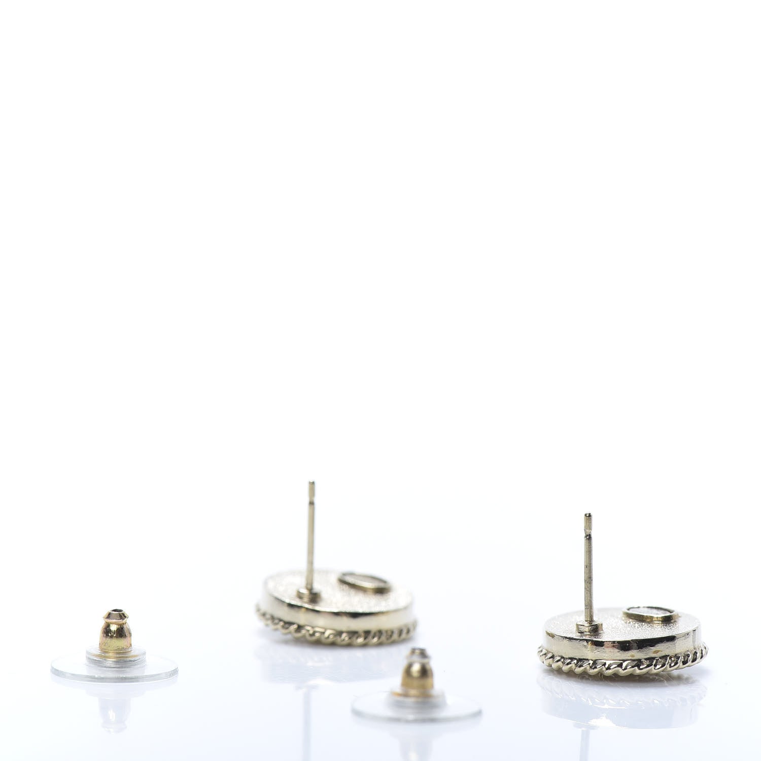 Chanel Twisted CC Round Earrings Gold Silver 3 of 5