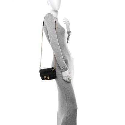 Fendi Nappa FF 1974 Embossed Mini Baguette Black 3 of 10