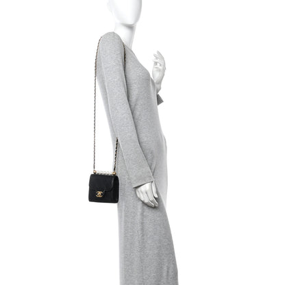 Chanel Goatskin Chic Pearls Clutch On Chain Black 2 of 13