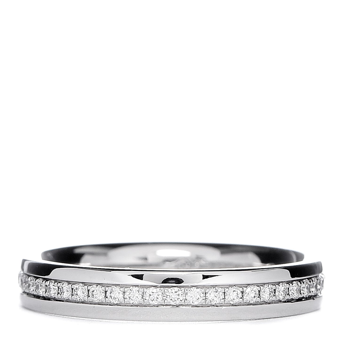 18K White Gold Diamond Metro Wedding Band Ring 49 5