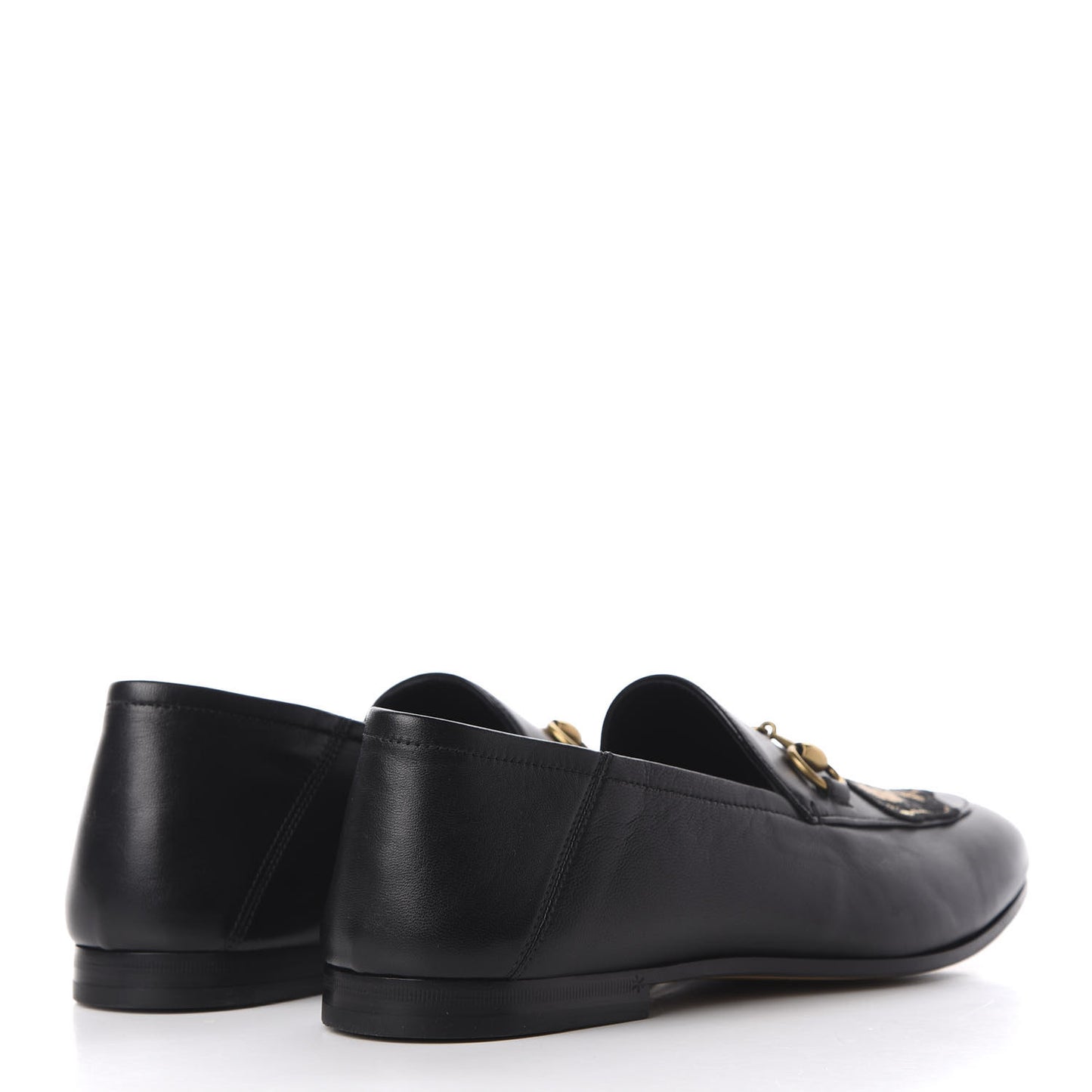 Goatskin Tiger Embroidered Mens Horsebit Loafers 9 Black