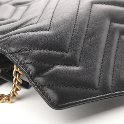 Gucci Calfskin Matelasse GG Marmont Chain Wallet Black 6 of 11