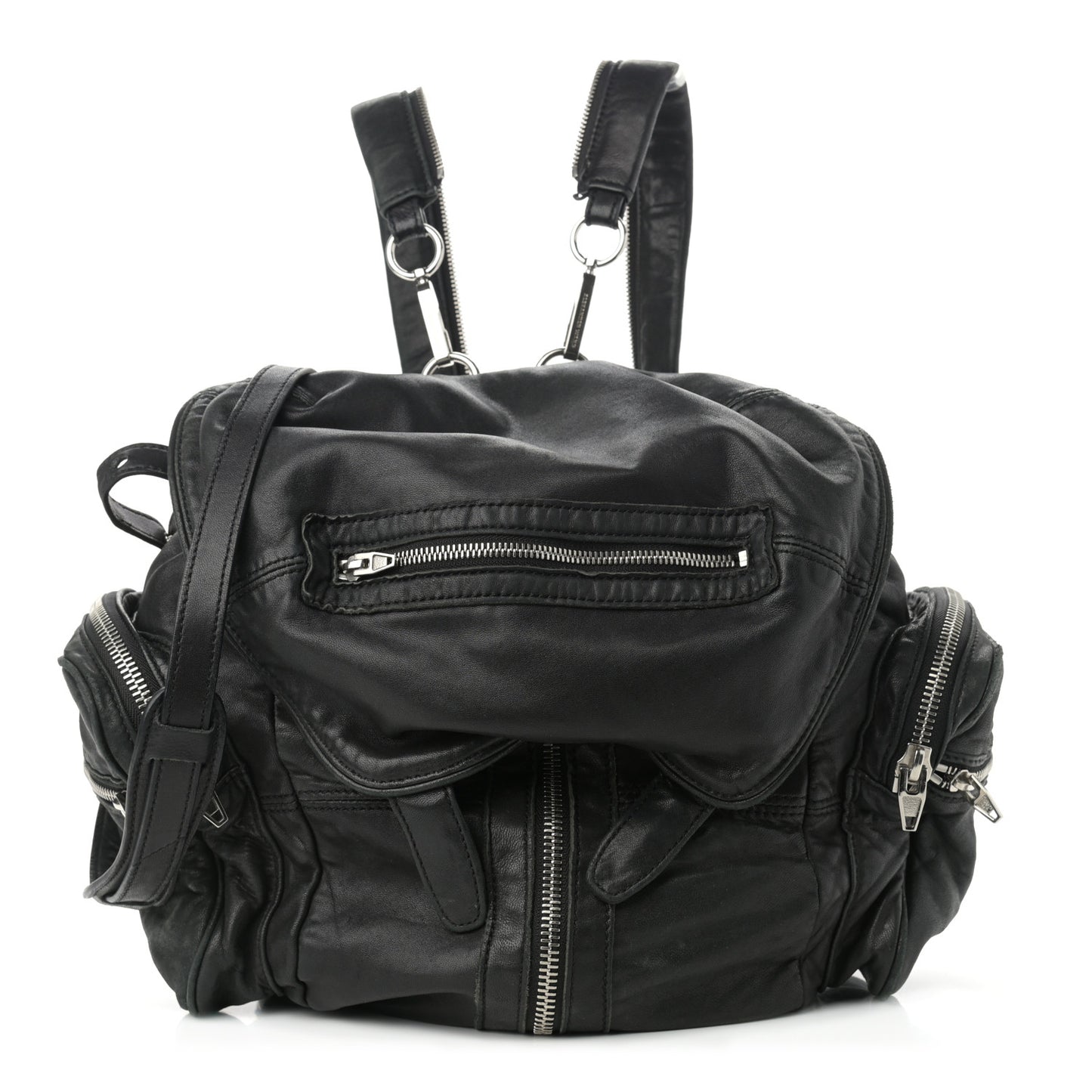 Lambskin Marti Backpack Bag Washed Black Rhodium Hardware