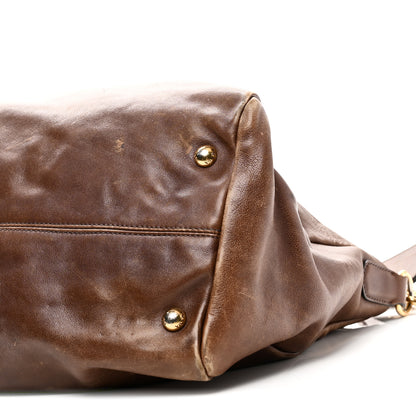 Prada Soft Calf Shopping Tote Brown 9 of 11