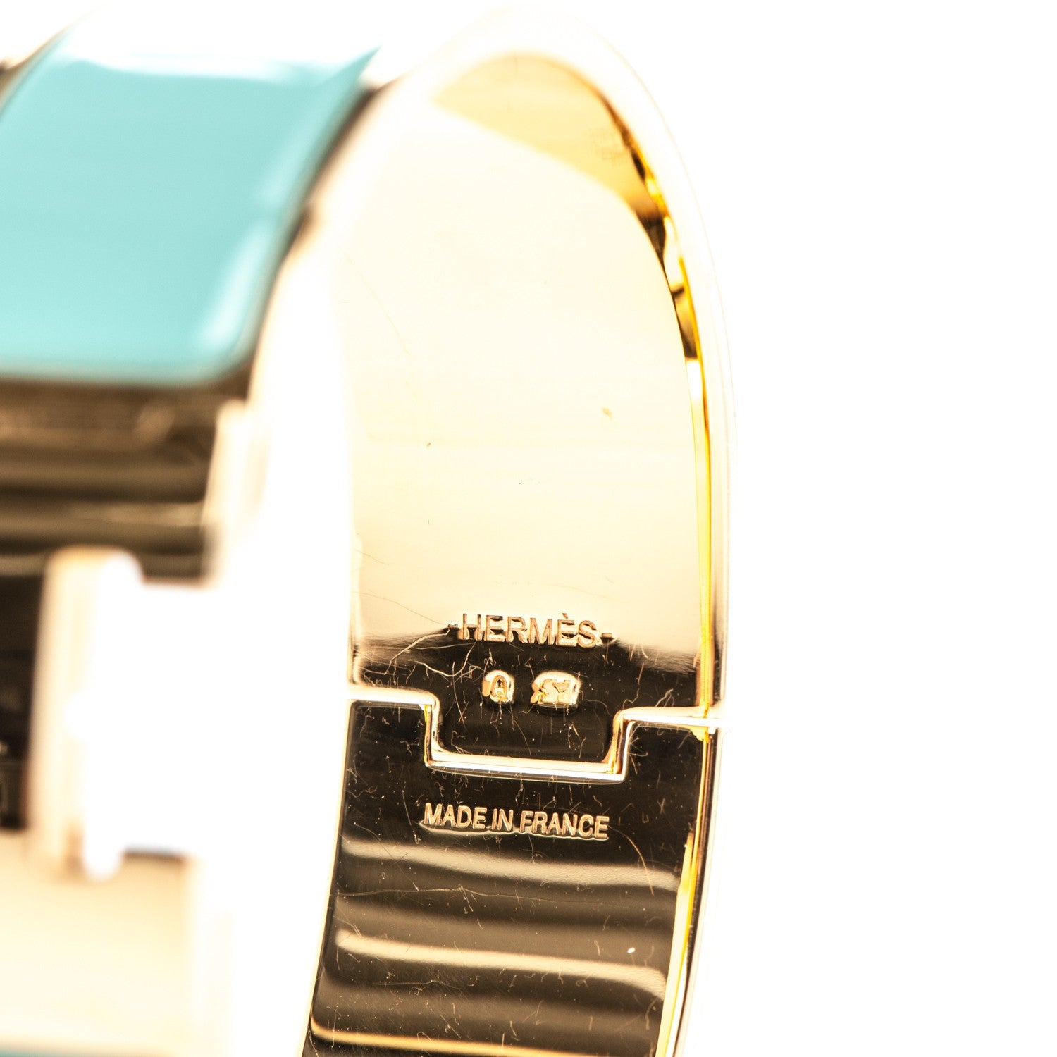 Hermes Enamel Wide Clic Clac H Bracelet GM Lagon 4 of 4
