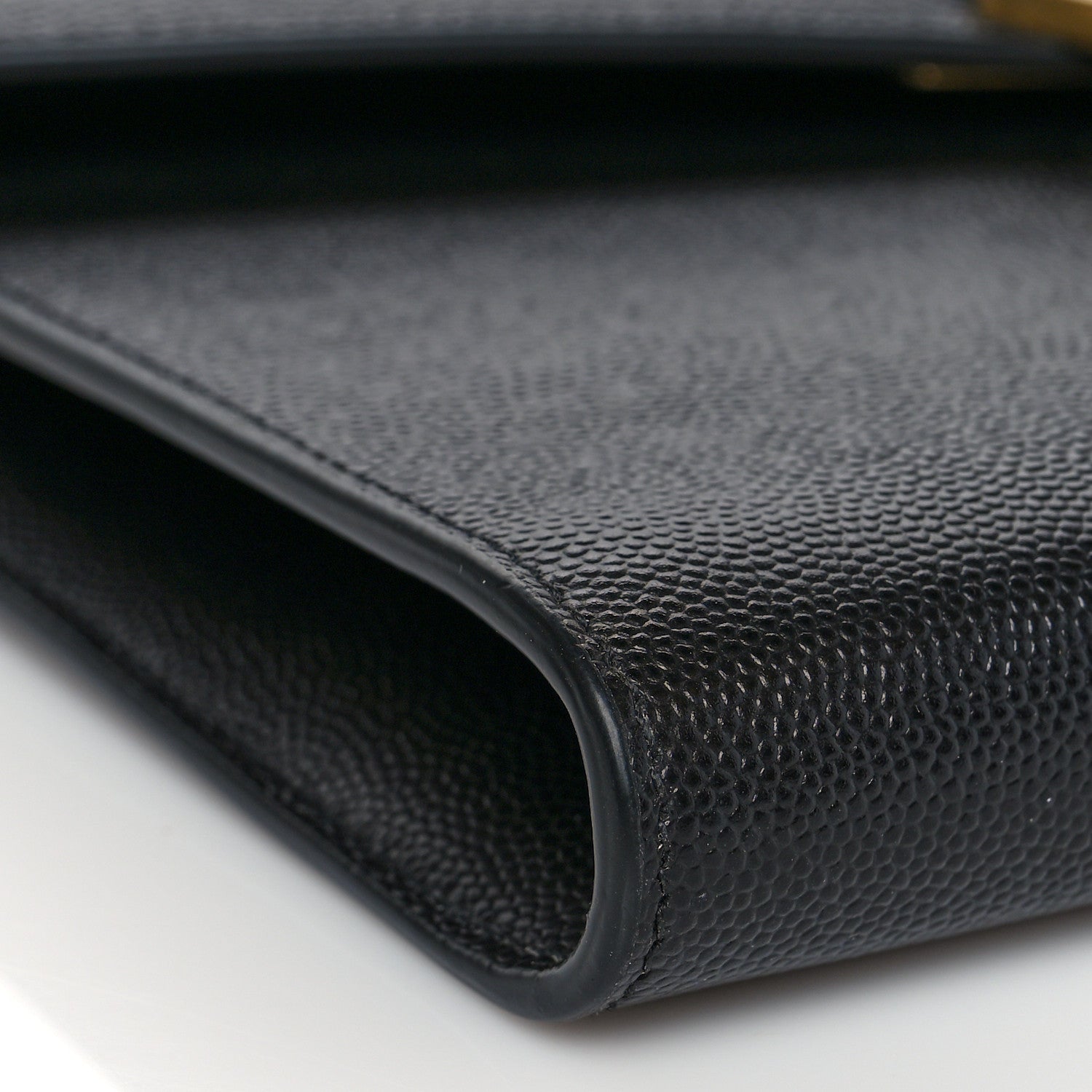 Saint Laurent Grain De Poudre Monogram Cassandra Chain Wallet Black 9 of 10