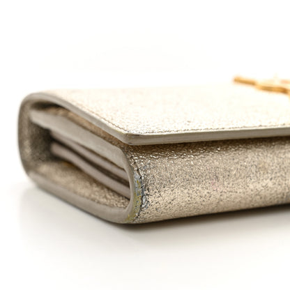 Saint Laurent Metallic Calfskin Classic Monogram Cassandre Wallet Gold 13 of 17