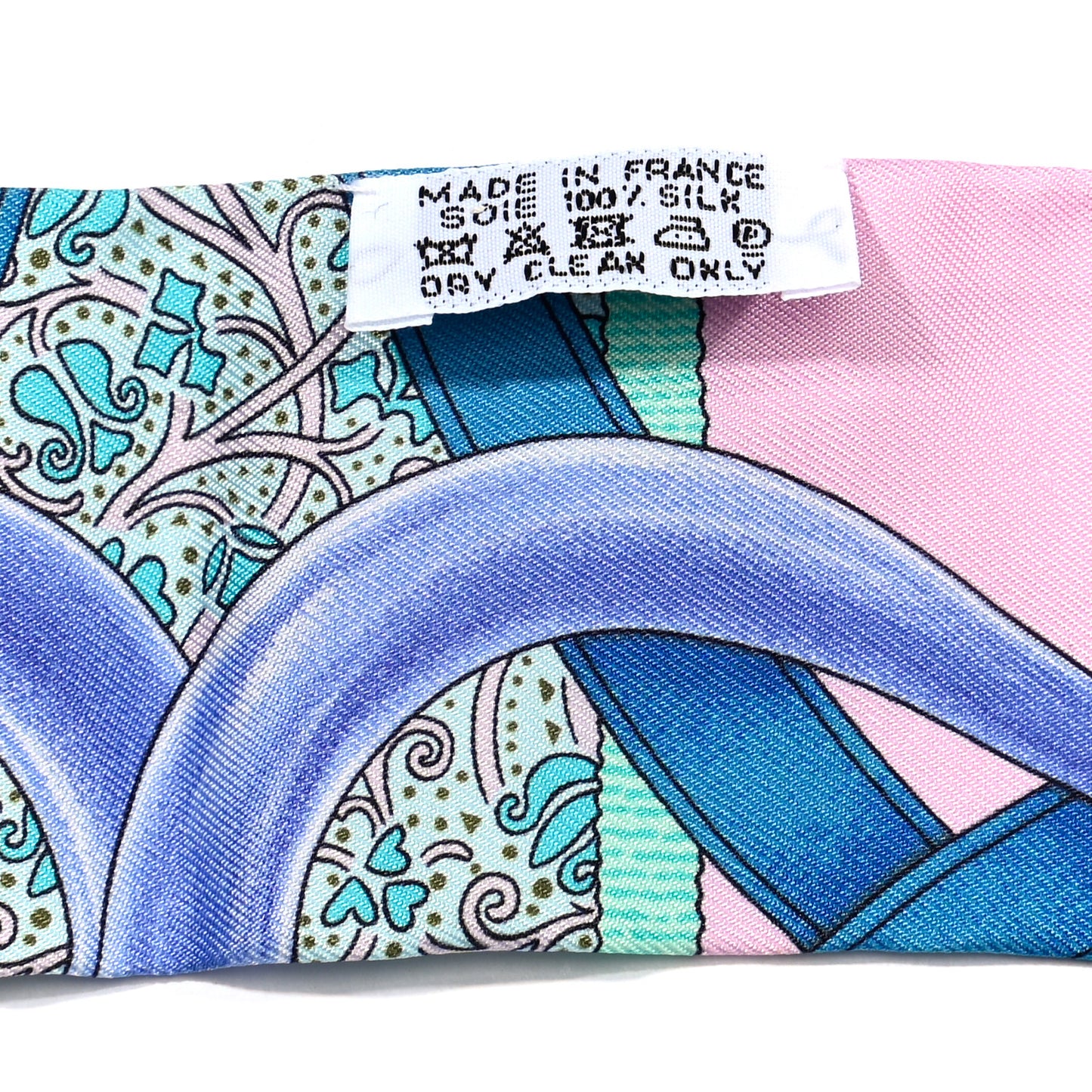 Silk Grand Manege Fleuri Twilly Rose Pale Turquoise Parme