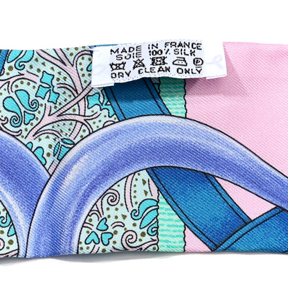 Hermes Silk Grand Manege Fleuri Twilly Rose Pale Turquoise Parme 4 of 4