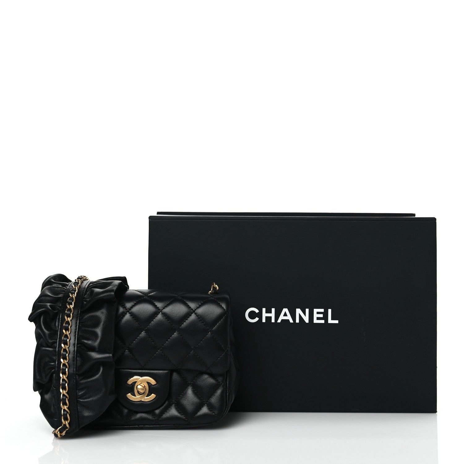 Chanel Lambskin Quilted Mini Romance Square Flap Black 10 of 10