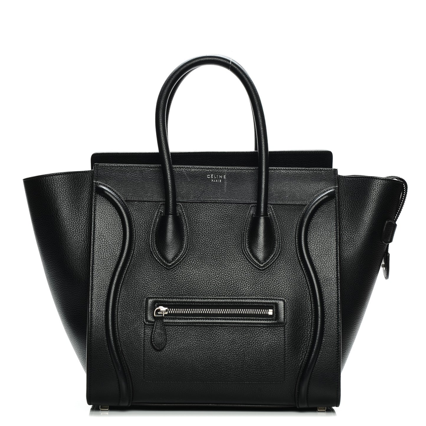 Drummed Calfskin Mini Luggage Black