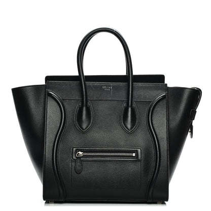 Celine Drummed Calfskin Mini Luggage Black 1 of 8