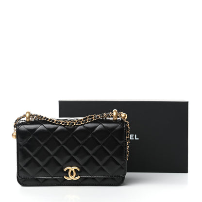 Chanel Calfskin Quilted Perfect Fit Wallet On Chain WOC Black 12 of 12