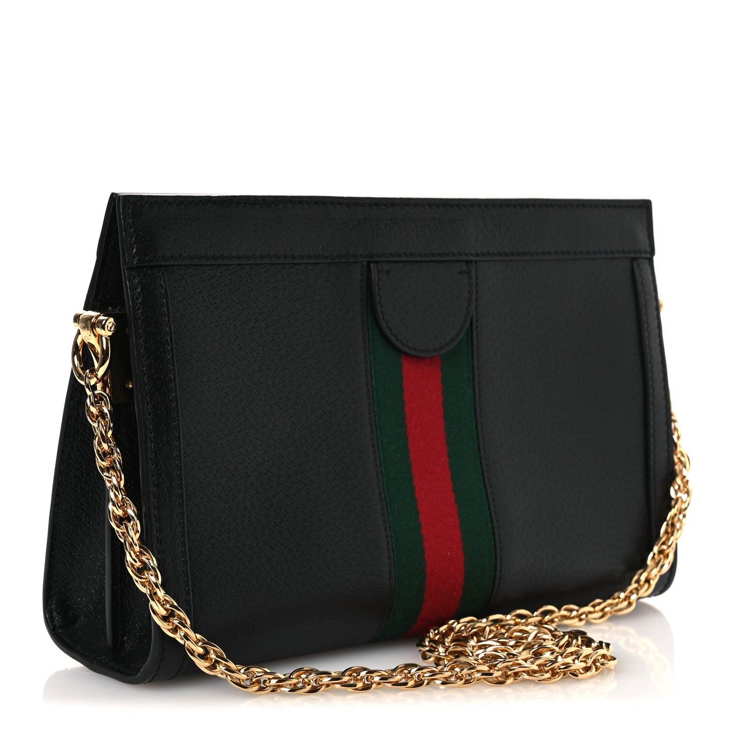 Calfskin GG Web Small Ophidia Chain Shoulder Bag Black