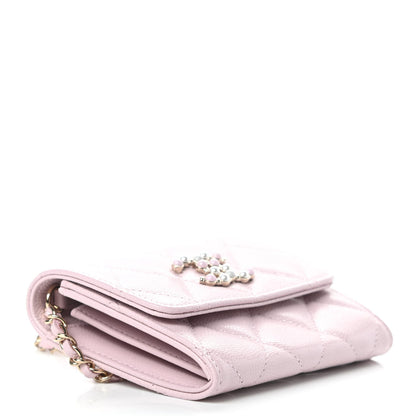 Chanel Caviar Quilted Coco Candy Card Holder On Chain Light Pink 4 of 12