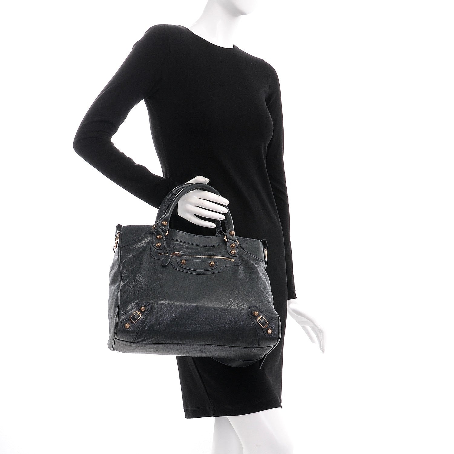 Balenciaga Agneau Giant 12 Rose Gold Hardware Velo Anthracite 4 of 9