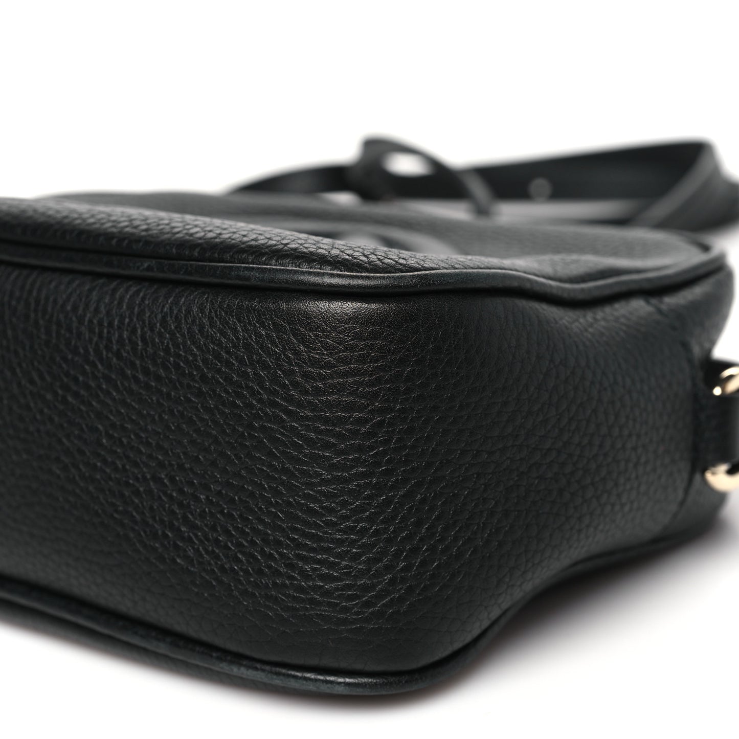 Pebbled Calfskin Small Soho Disco Bag Black