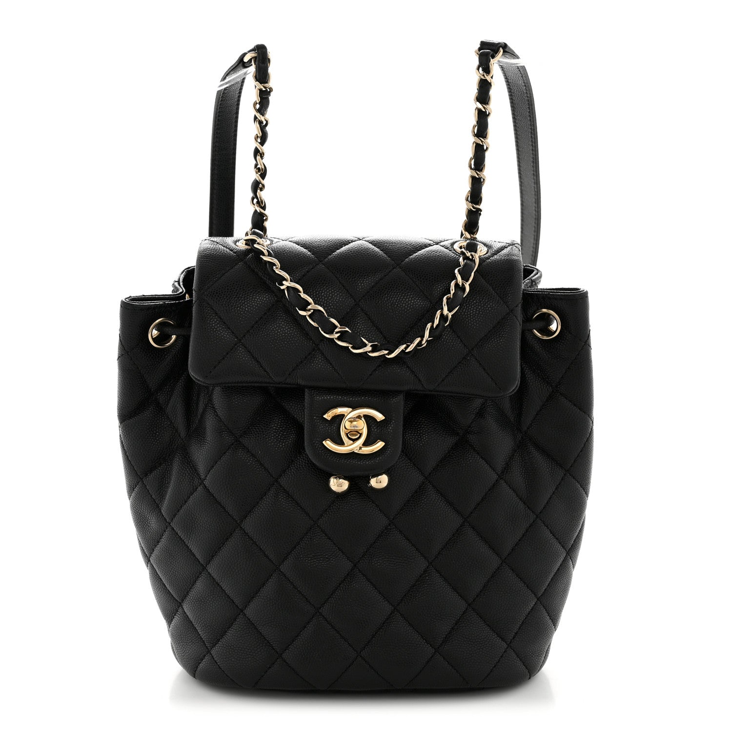 Pre-loved Chanel 2024 Black Caviar 'Urban Spirit' Backpack