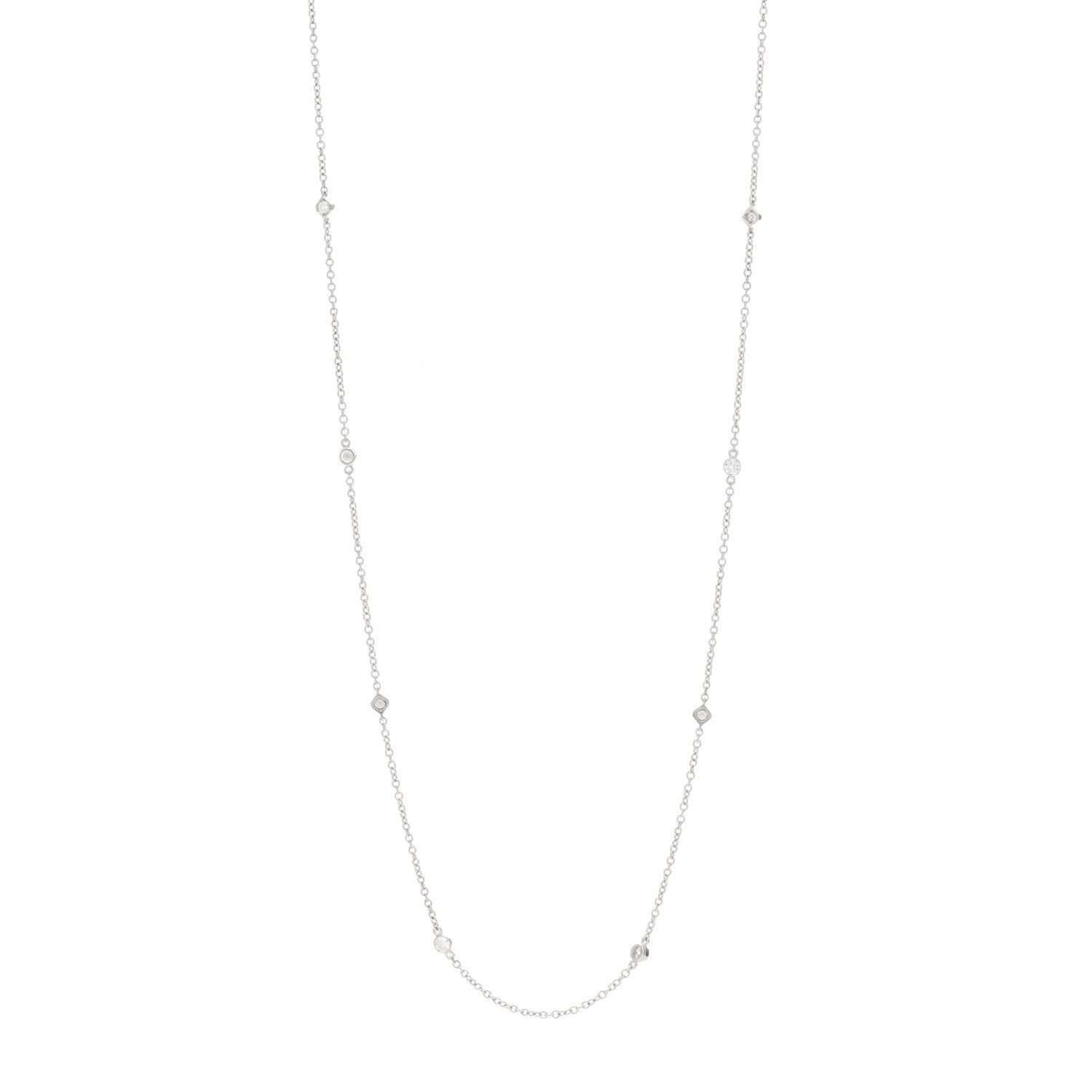 Tiffany Platinum Diamond 1.10ctw Elsa Peretti Chain Necklace 36" 1 of 3