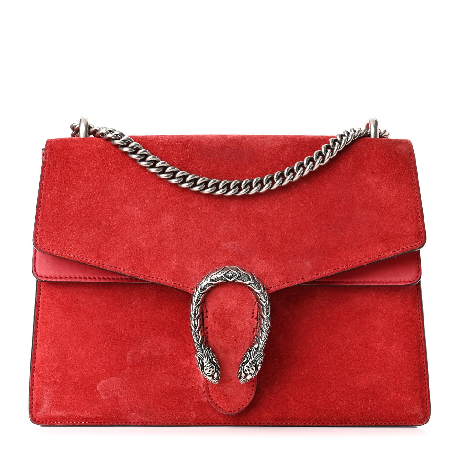 Suede Vitello Velvet Medium Dionysus Shoulder Bag Vulcanic Red