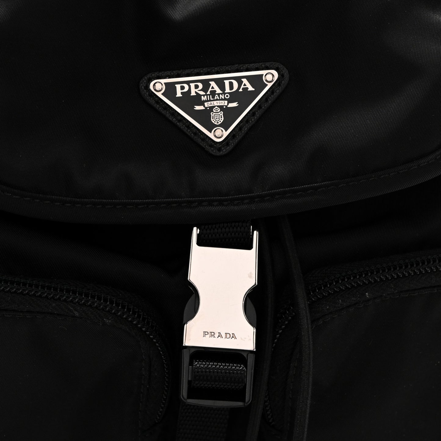 Tessuto Nylon Saffiano Vela Backpack Black