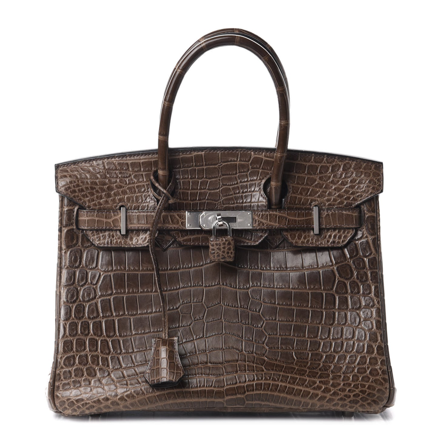 Matte Niloticus Crocodile Birkin 30 Gris Elephant