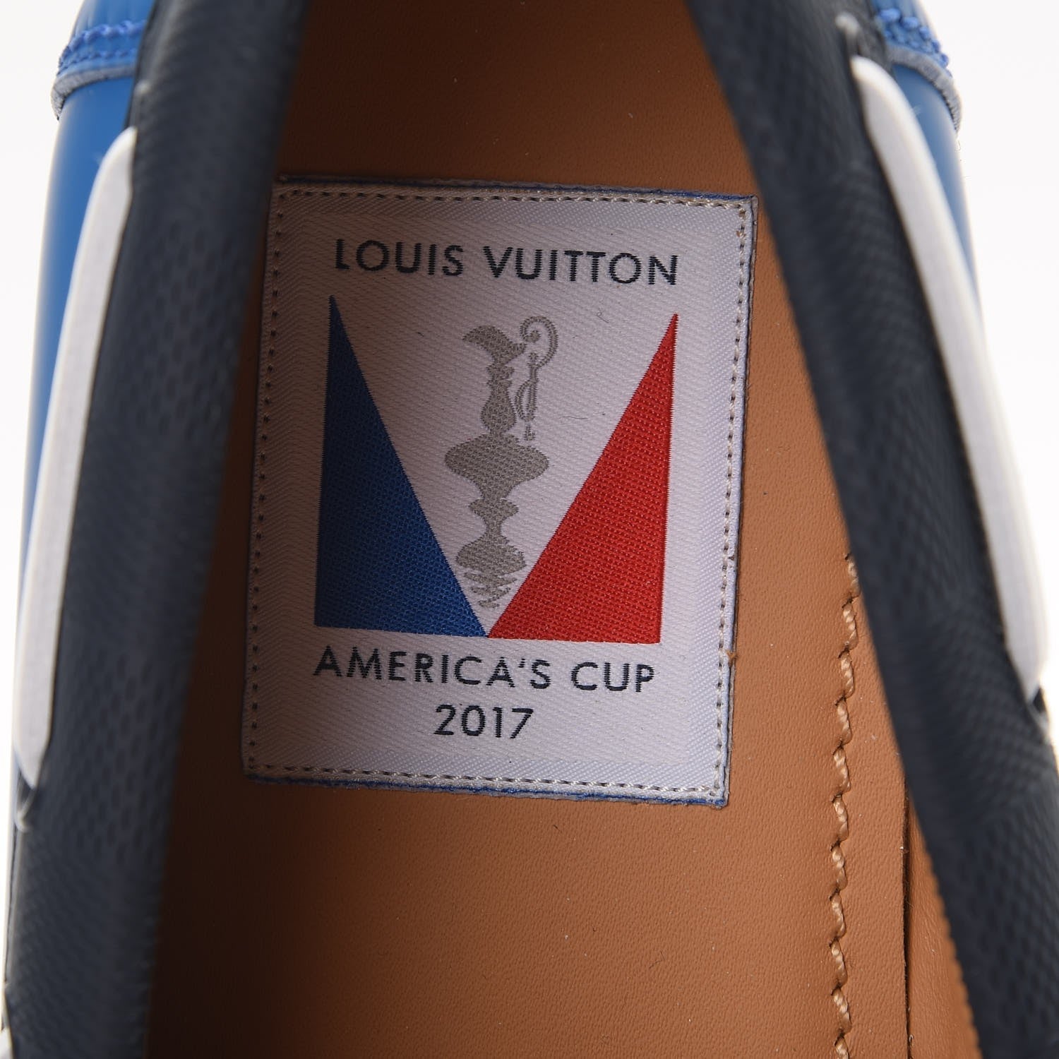 Louis Vuitton Mat Calfskin Rubber America's Cup Marine Boat Shoe 8 Pacific Blue 8 of 10