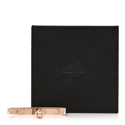 Hermes 18K Rose Gold Diamond PM Collier De Chien Bracelet SH 4 of 4