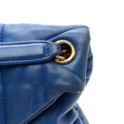Saint Laurent Lambskin Quilted Small Loulou Puffer Monogram Chain Satchel Majorele Blue 9 of 11