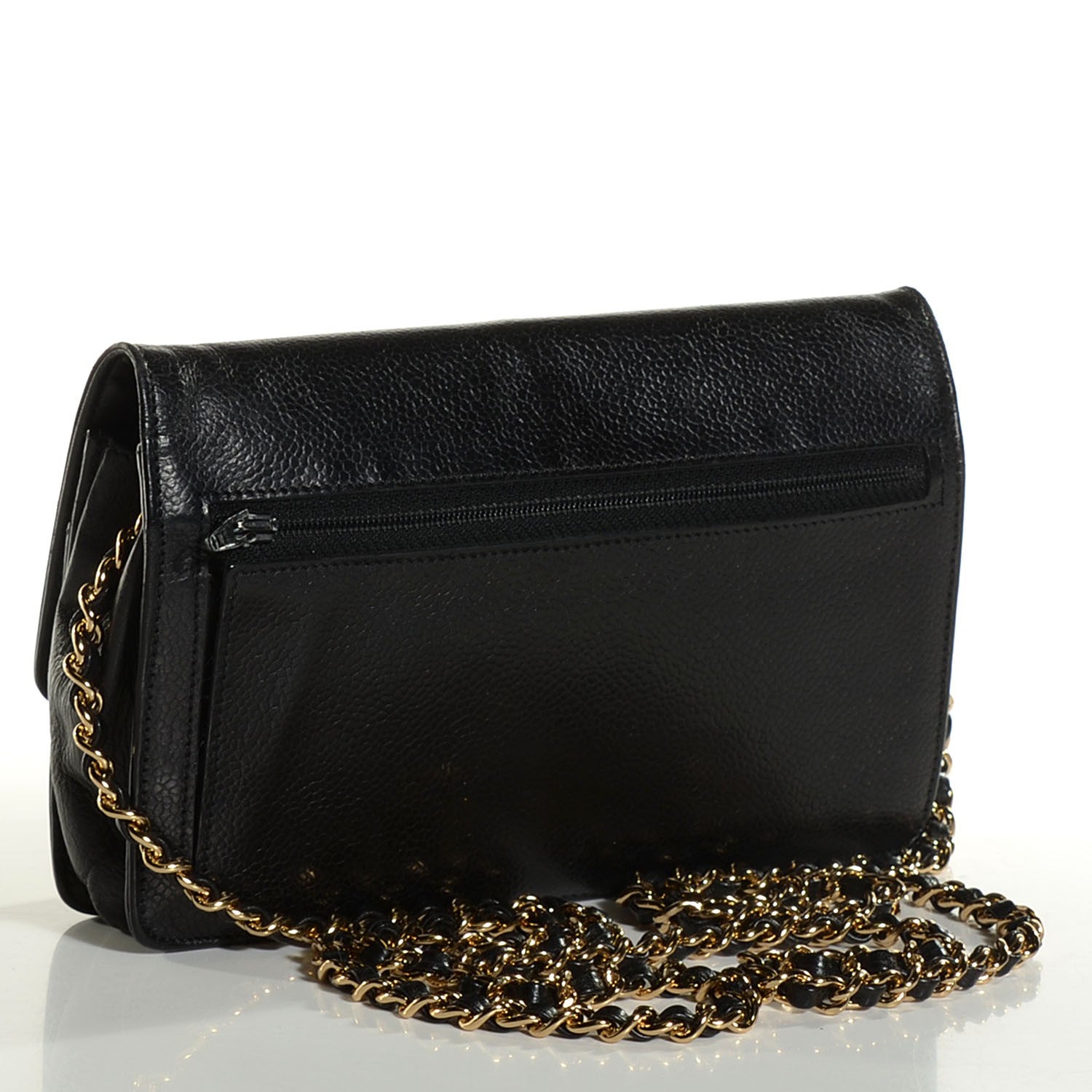 Chanel Caviar Timeless CC Wallet on Chain WOC Black 3 of 8