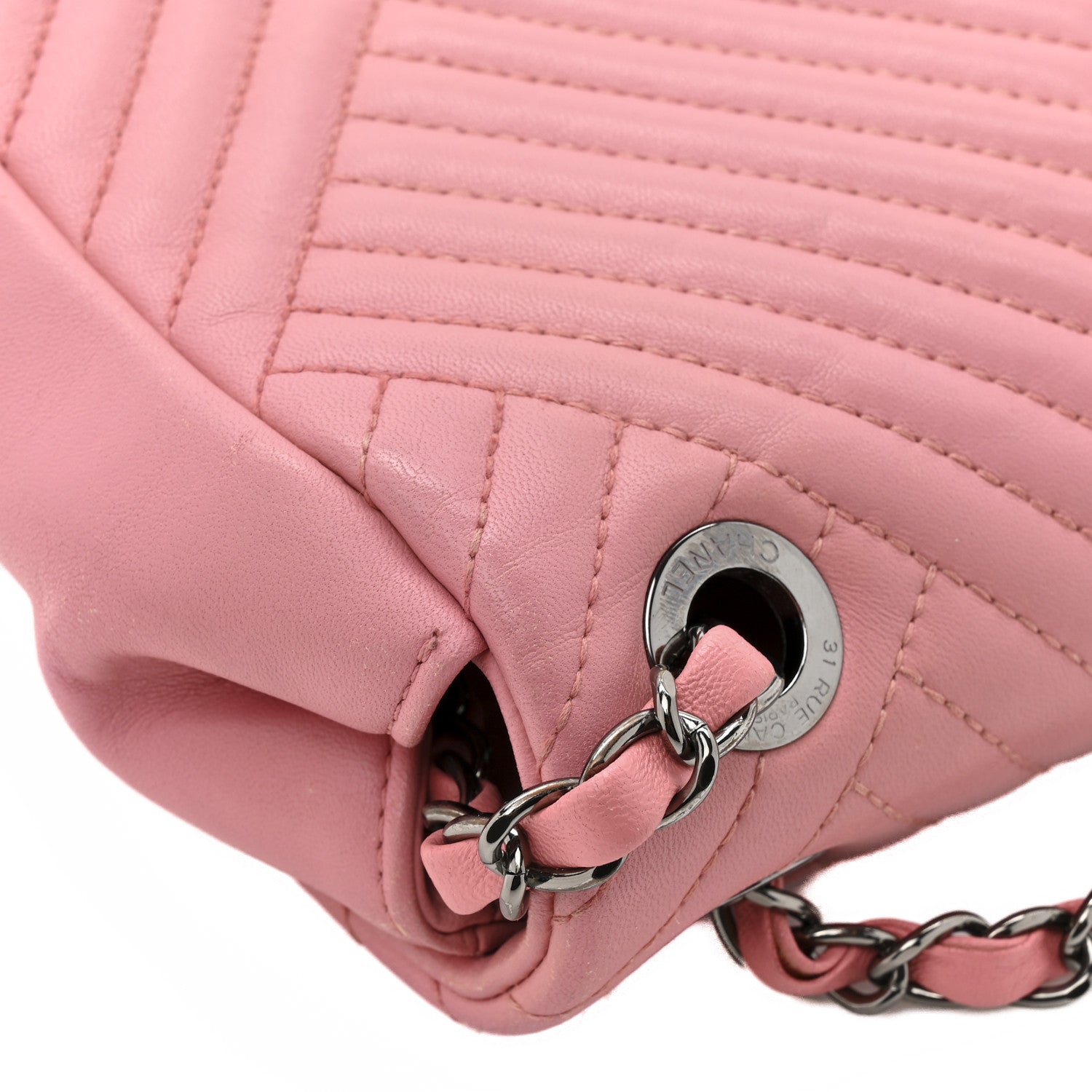 Chanel Lambskin Quilted Medium CC Crossing Flap Pink 11 of 11