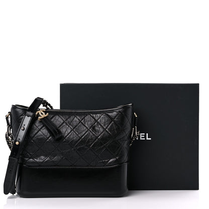Chanel Aged Calfskin Quilted Medium Gabrielle Hobo Black 10 of 10