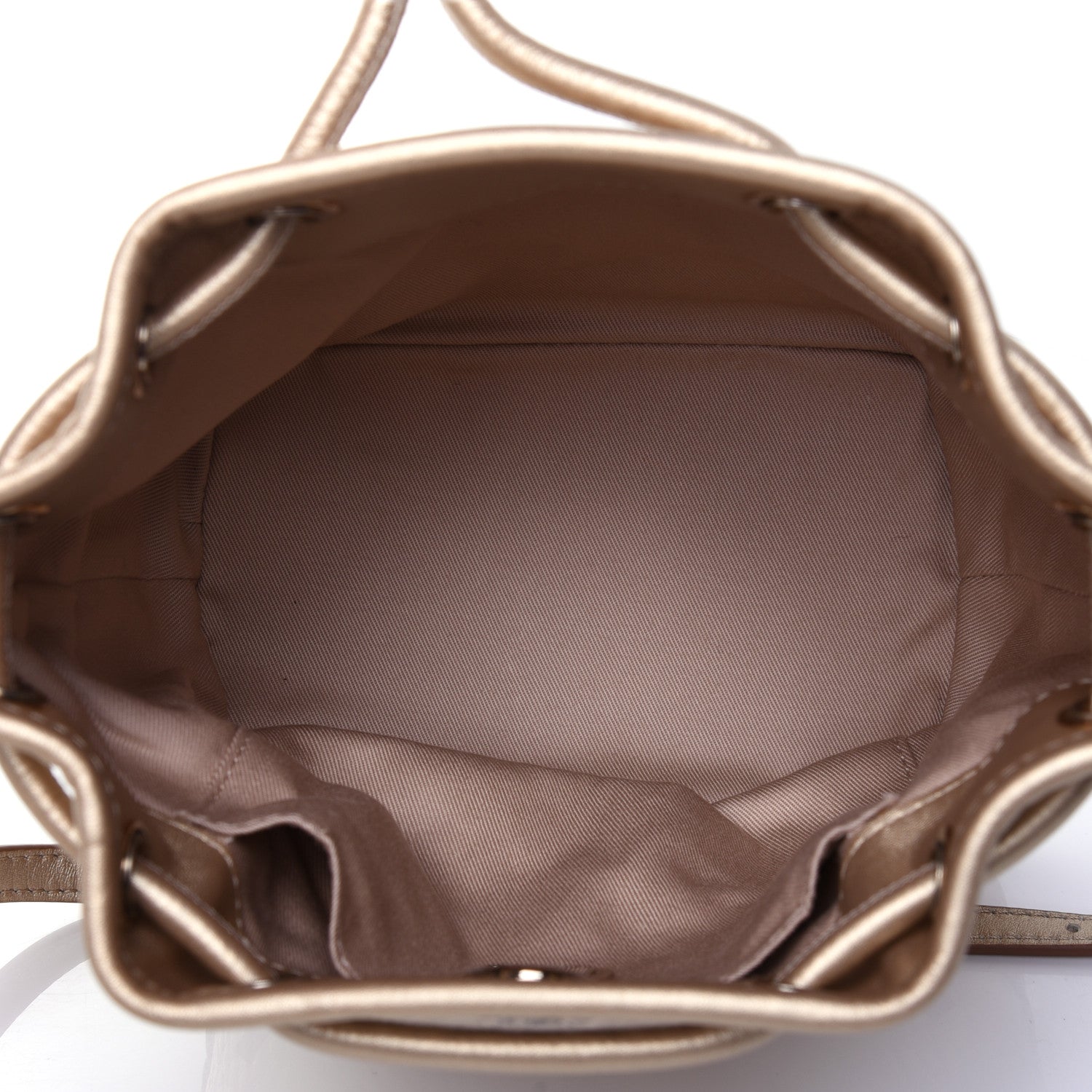 MCM Metallic Visetos Zoo Dog Drawstring Bucket Bag Gold 5 of 12