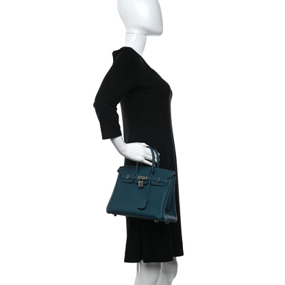 Hermes Togo Verso Birkin 25 Vert Bosphore Bleu Ocean 2 of 32