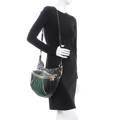 Miu Miu Nappa Matelasse Shoulder Bag Nero Black Biliard 2 of 7