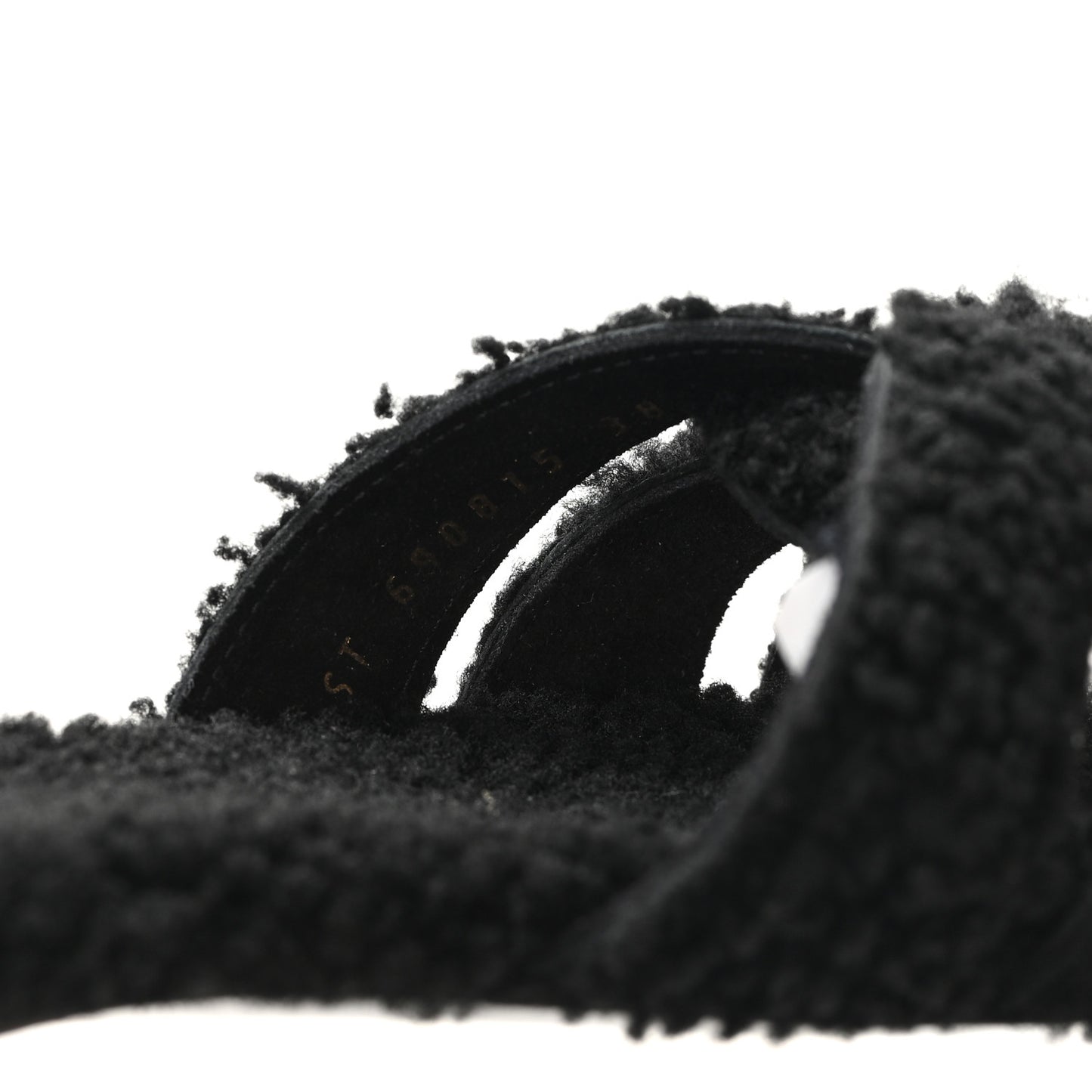 Shearling Tribute Flat Mules 38 Black