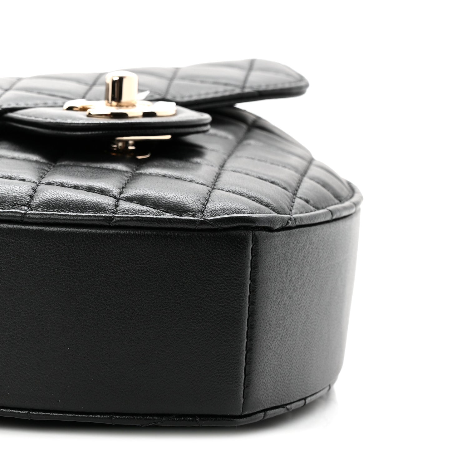 Lambskin Quilted Large CC In Love Heart Bag Black