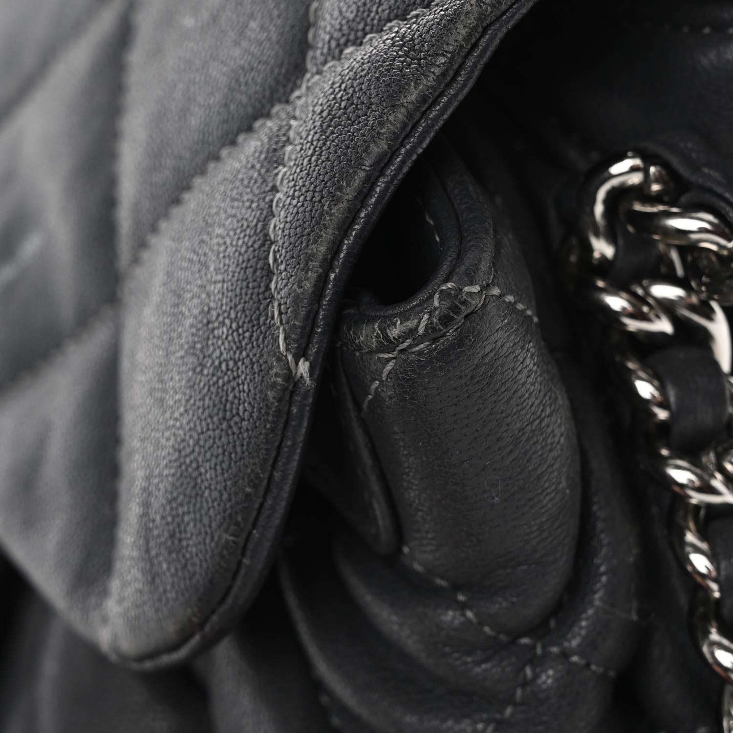 Chanel Washed Lambskin Quilted Medium Chain Around Messenger Dark Grey 14 of 14