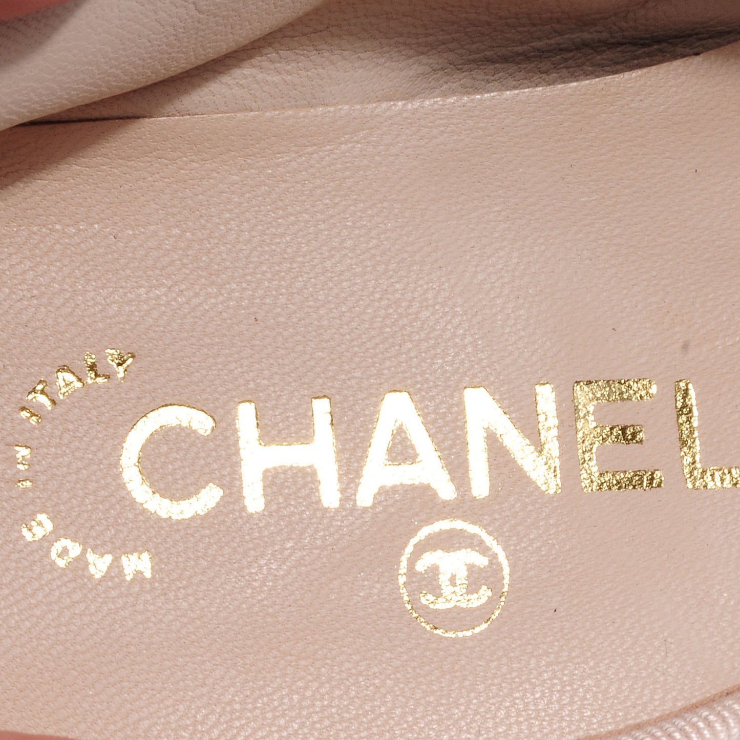 Lambskin CC Bow Flats Beige 38