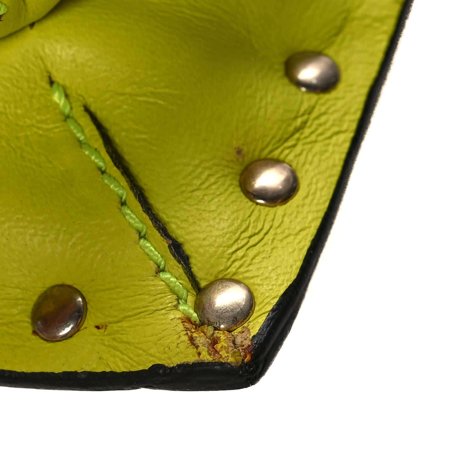Nappa Rockstud Wristlet Clutch Yellow Fluo