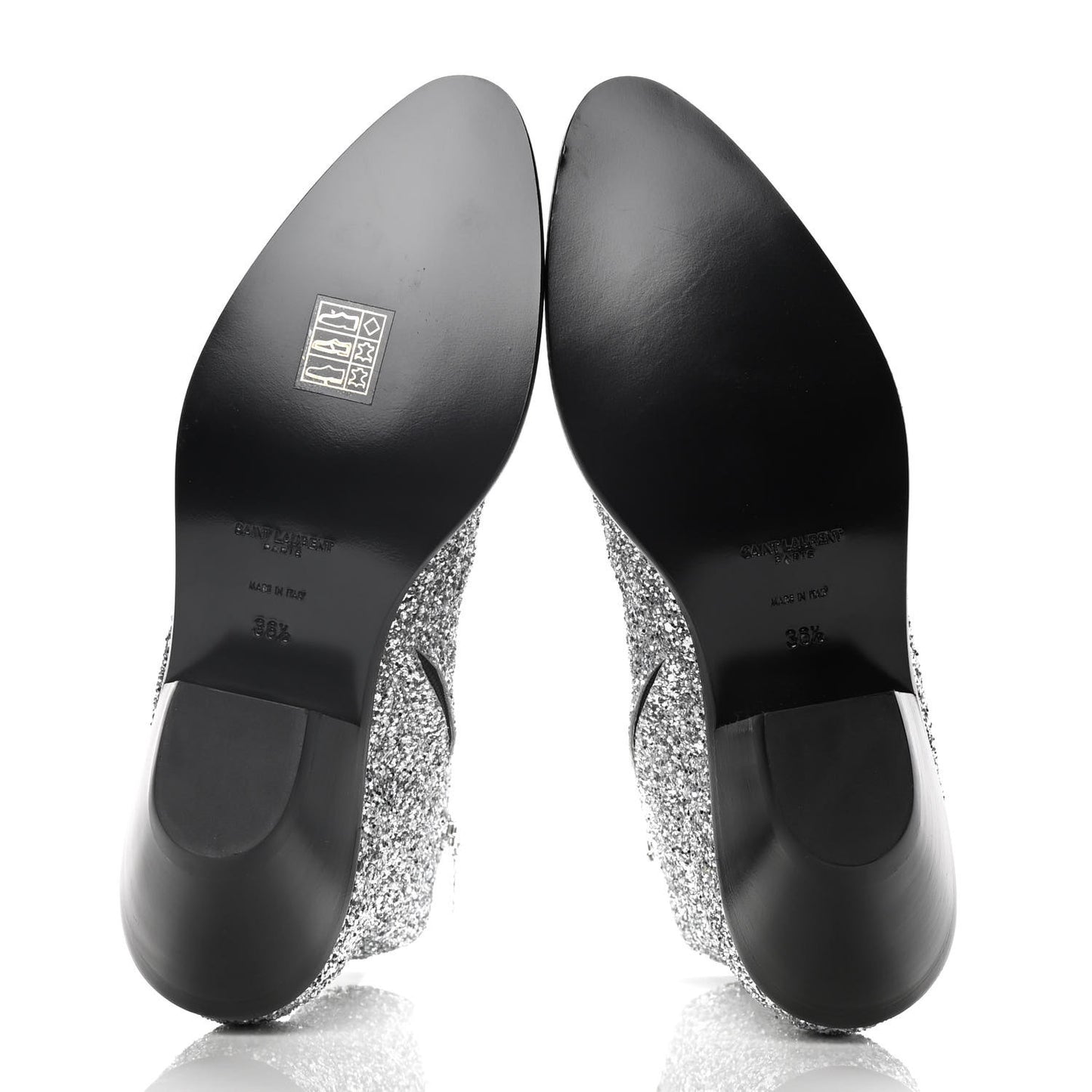 Glitter Calfskin West 45 Boots 36.5 Silver