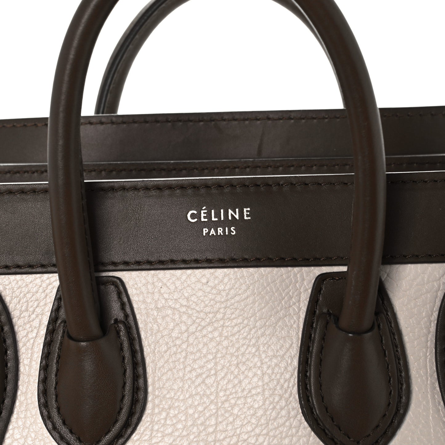 Calfskin Suede Nano Tri-Color Luggage Cream